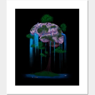 Nature on the Brain at Night Posters and Art